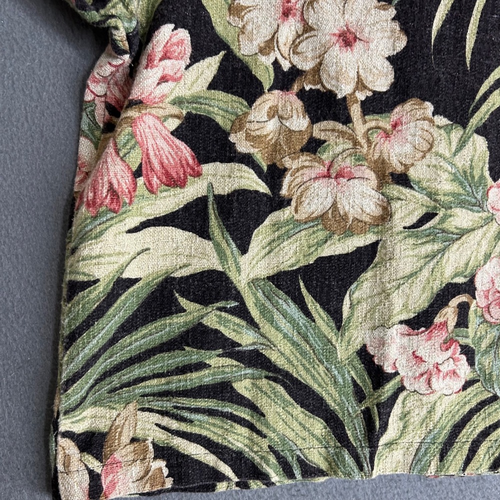 Garden Gear Jacket Womens S/M Black Tropical Floral Tapestry Button Front Blazer - Picture 5 of 8